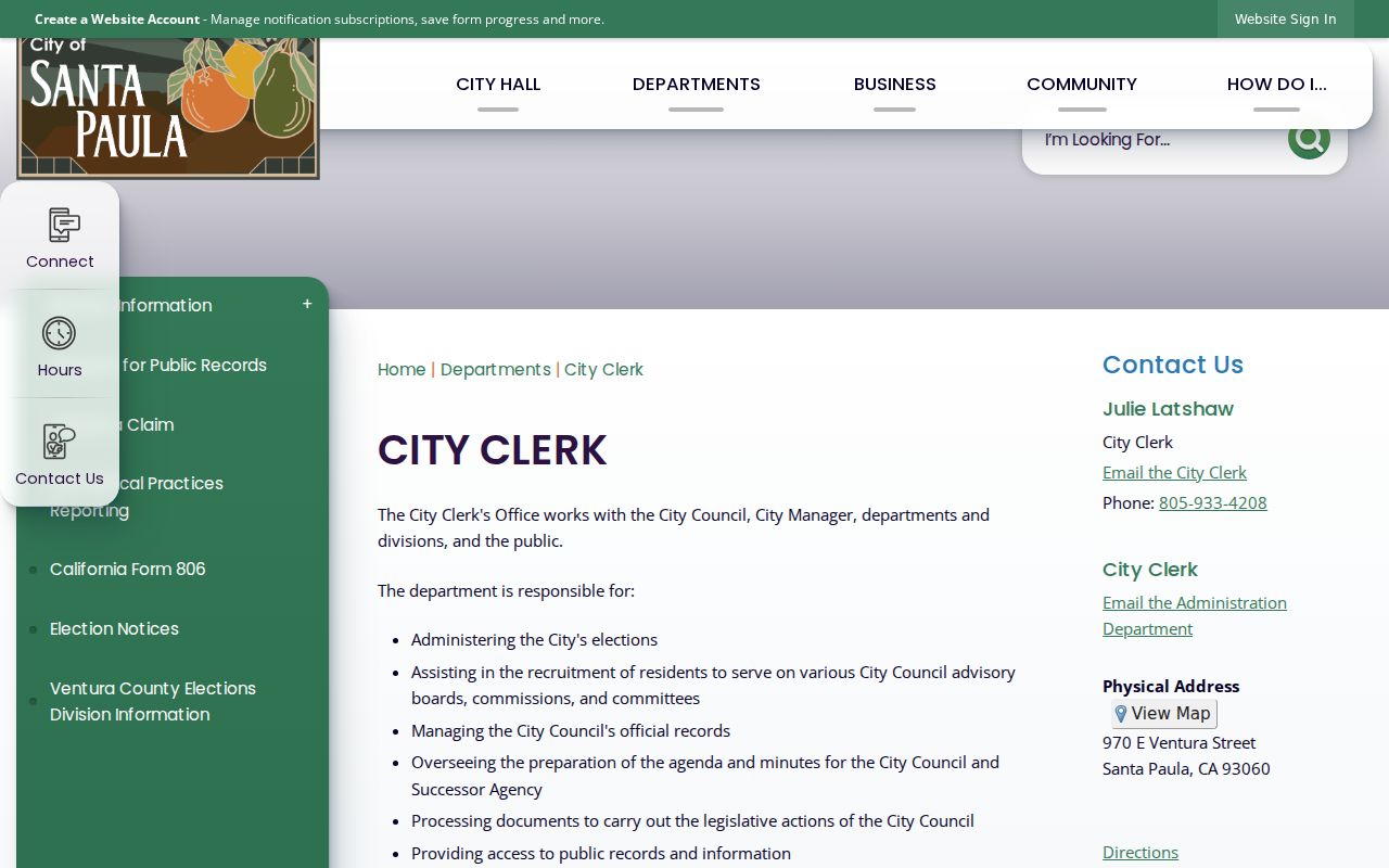 Santa Paula people search using City Clerk records