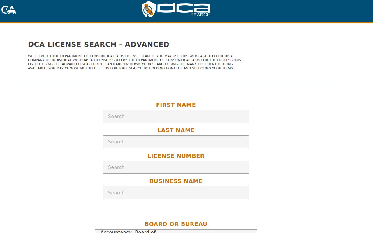 Santa Paula people search with California professional license records