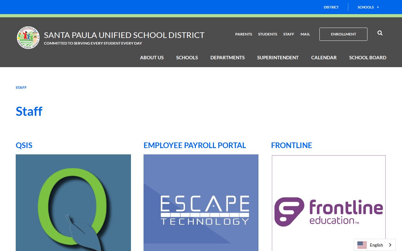 Santa Paula people directories school district staff page