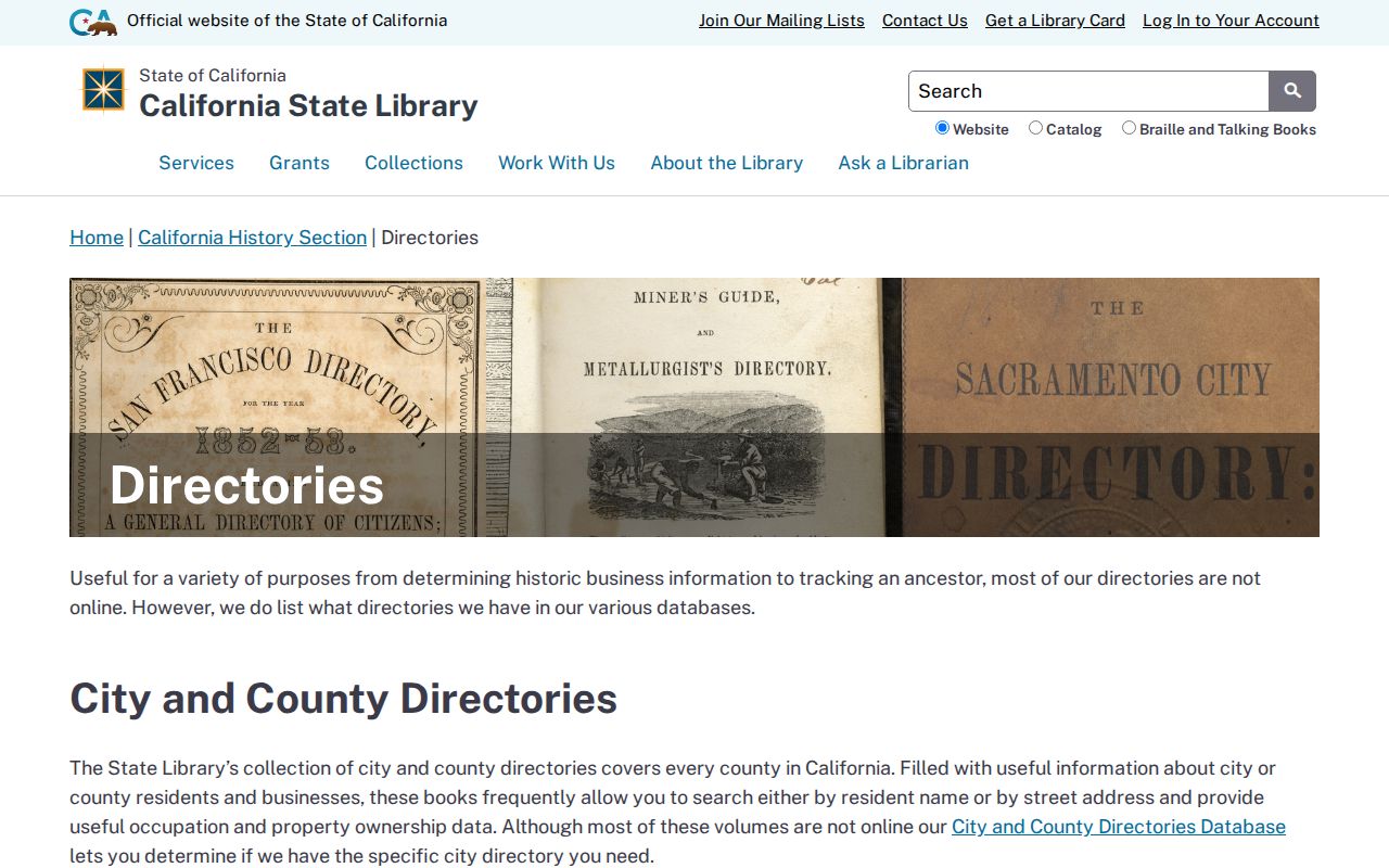 Santa Paula people directories California State Library collection