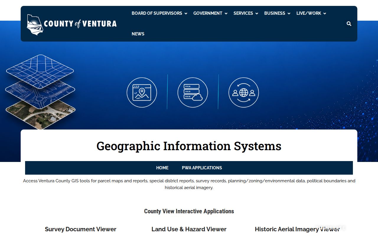 Santa Paula open records shown through Ventura County View GIS