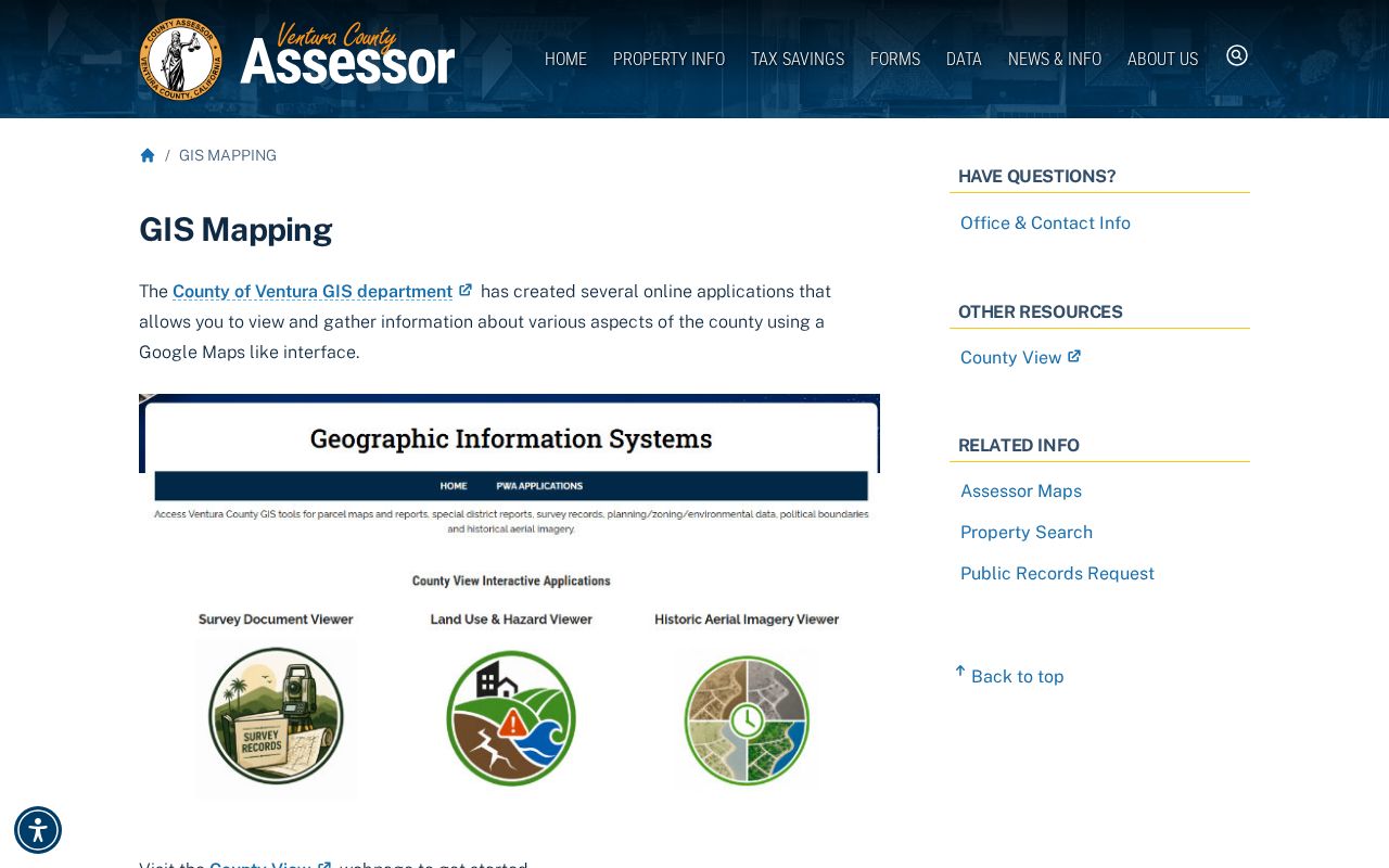 Santa Paula open records access through Ventura County Assessor GIS mapping