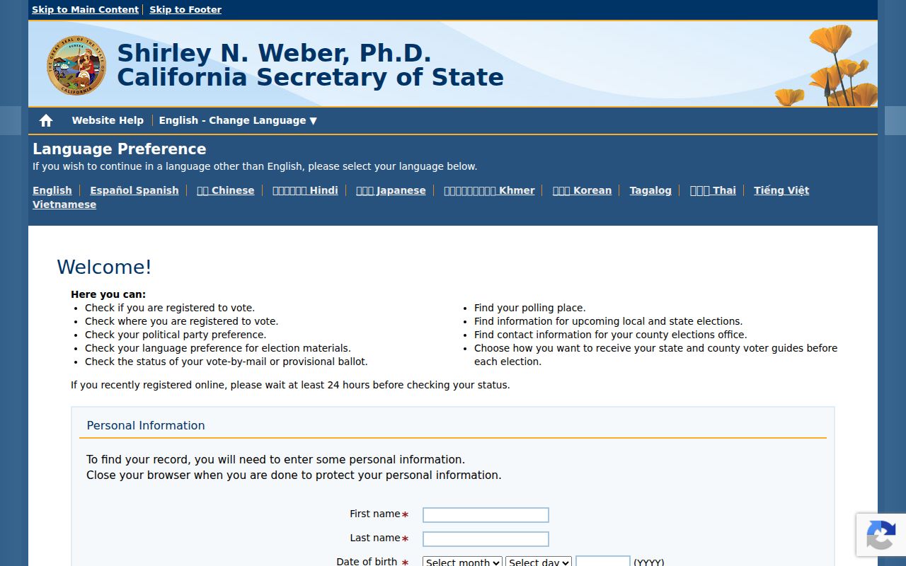 Santa Paula voter registration My Voter Status lookup